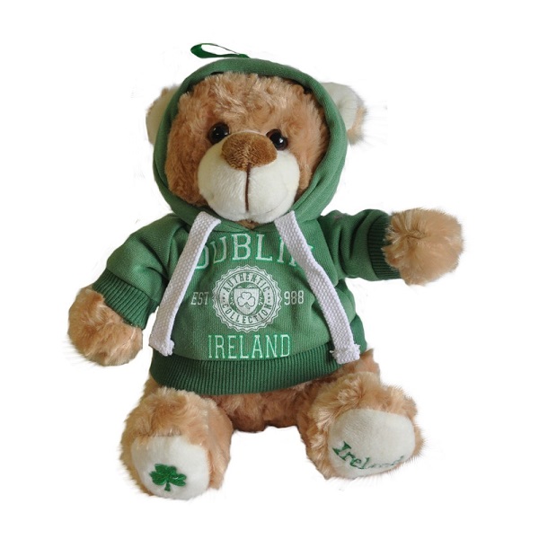 Custom promotional baby plush hoodie bear doll toy