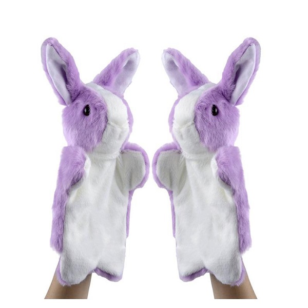 Wholesale custom plush soft toy bunny puppet personalized stuffed Easter rabbit hand puppet toys
