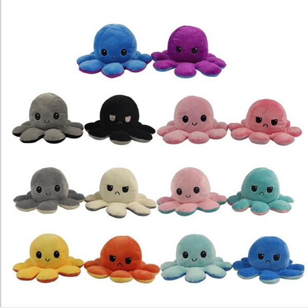 creative customized Stuffed Soft Reversible Plush Sea Animal Octopus toys
