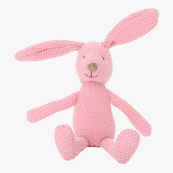 china custom made knitted pink soft bunny toy